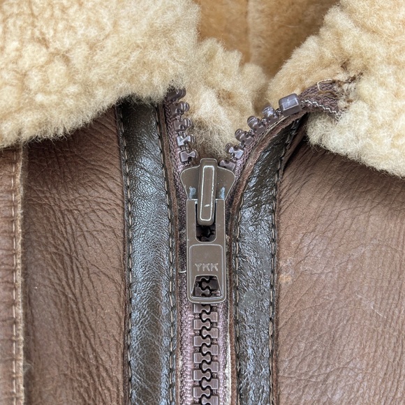 Vintage Sawyer of Napa Leather & Wool Coat (Size 42) - Picture 12 of 16